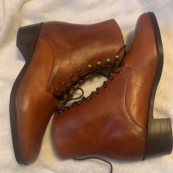 Christy Dawn The Dawn Boot Walnut Leather Sz 9 Lace Up Dress Handmade - Picture 4 of 13